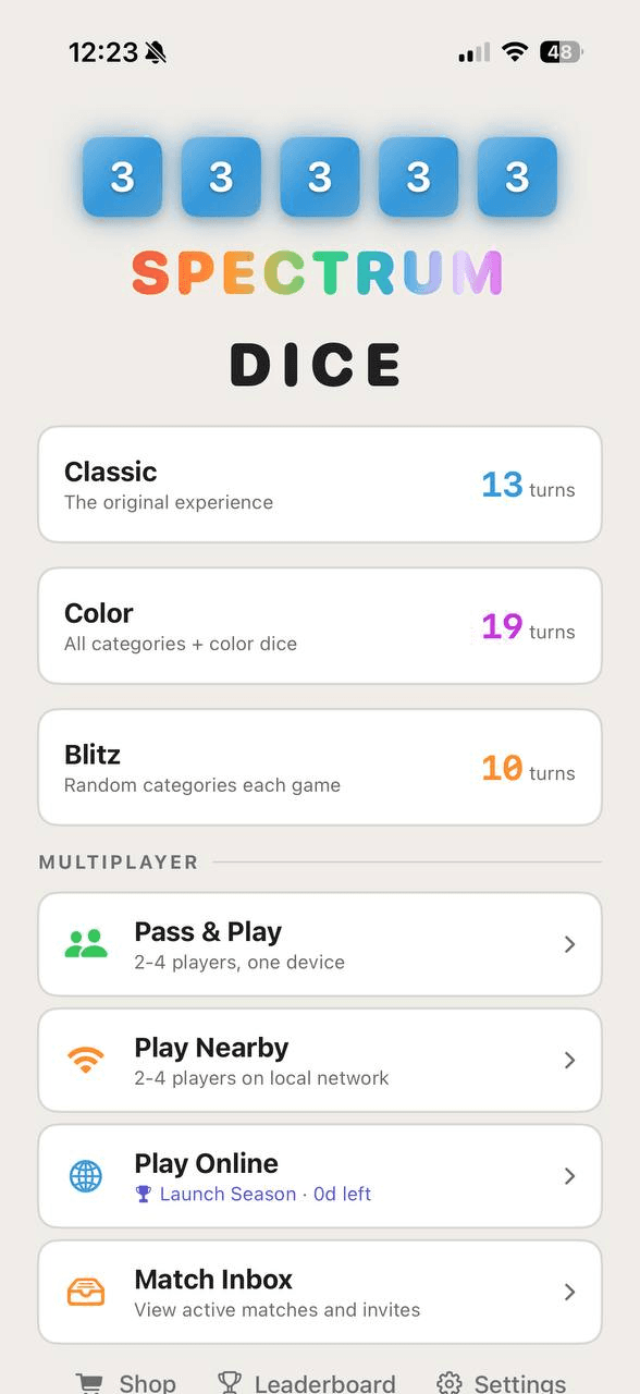 Spectrum Dice screenshot 1